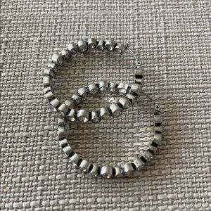 Silver and Cubic Zirconia Hoop Earrings